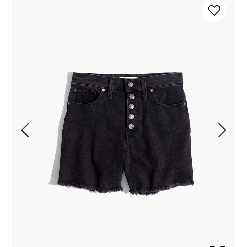 BNWT Washed Black High Rose Shorts with Button Fly